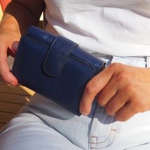 Cleo Trifold Wallet - Navy